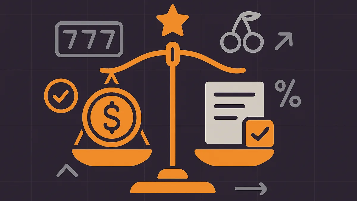 Illustration of weighing the fine print to judge true casino bonus value