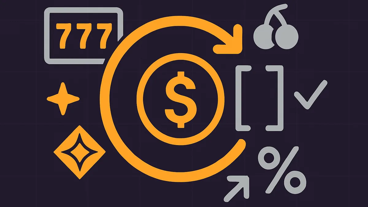 Illustration of free spins winnings converting to capped withdrawable cash