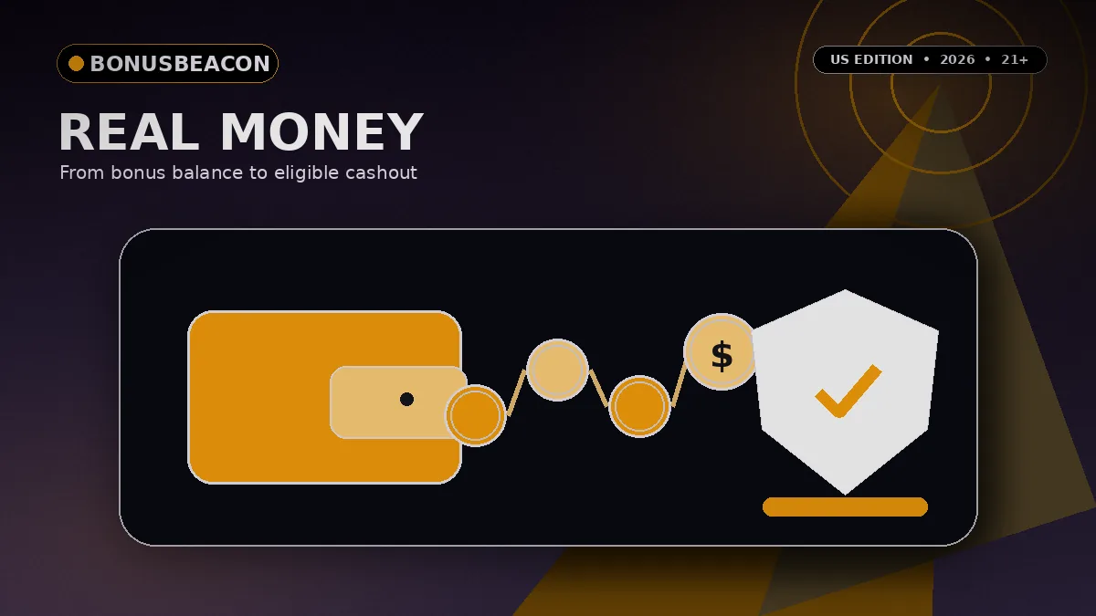 Real money casino cashier turning a no deposit bonus into a USD withdrawal for US players