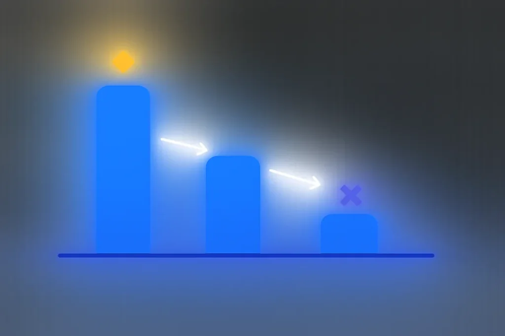Vertical bar spectrum showing high-RTP slot tiers at 97 percent and above, mid-tier around 96 percent, and low-RTP tier to avoid